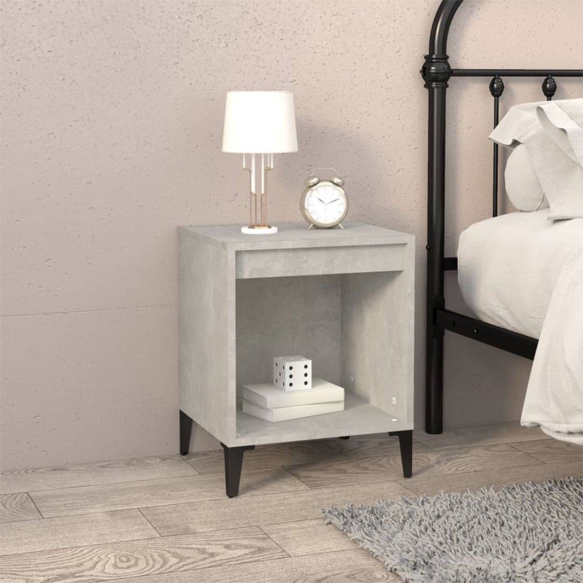 Vidaxl Nachtkastje 40x35x50 Cm Beton - Gris