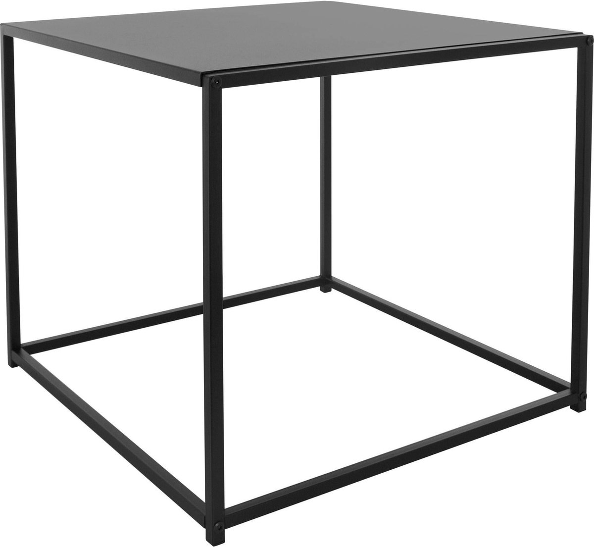 Bijzettafel 55x55x55 Cm Metaal Ml Design - Negro