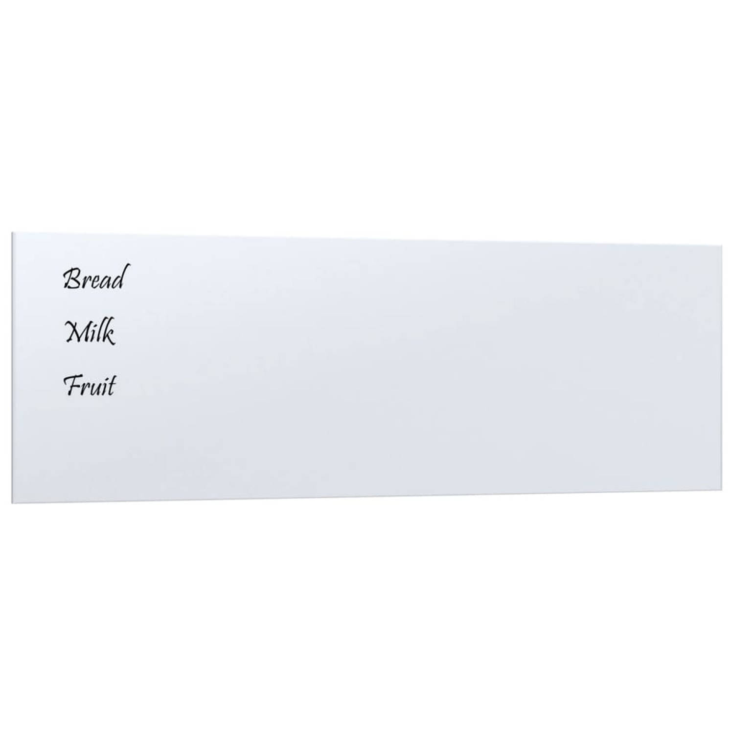 Vidaxl Magneetbord Wandgemonteerd 60x20 Cm Gehard Glas Wit