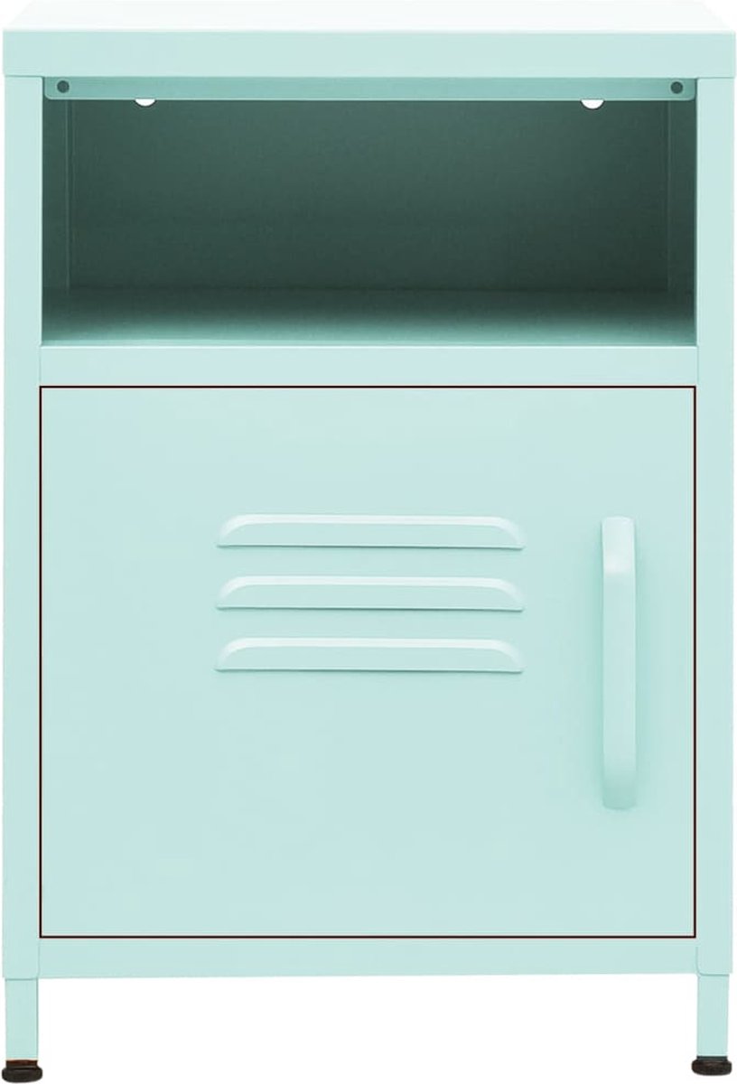 Vidaxl Nachtkastje 35x35x51 Cm Staal Mintkleurig - Blauw