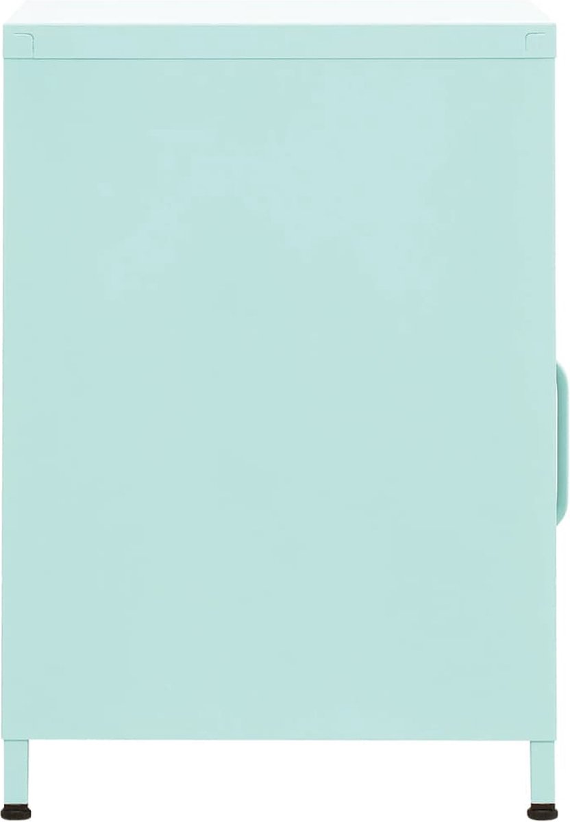 Vidaxl Nachtkastje 35x35x51 Cm Staal Mintkleurig - Blauw