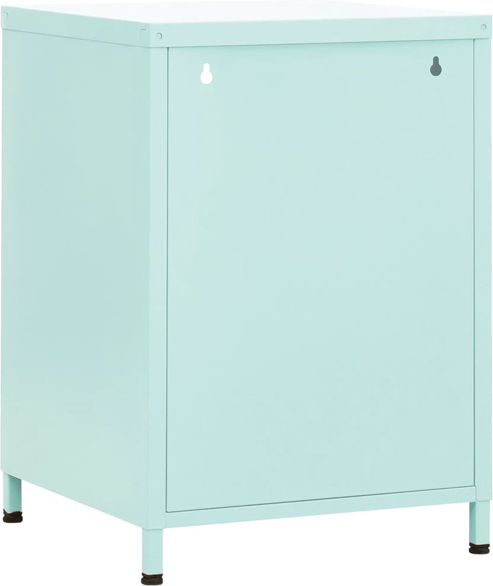 Vidaxl Nachtkastje 35x35x51 Cm Staal Mintkleurig - Blauw