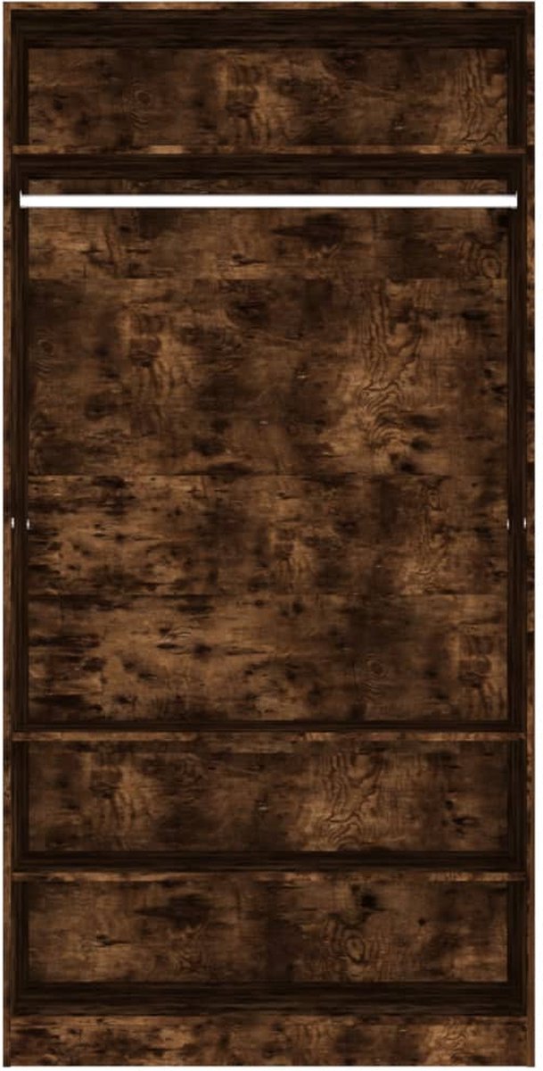 Vidaxl Kledingkast 100x50x200 Cm Bewerkt Hout Gerookt Eikenkleurig - Bruin
