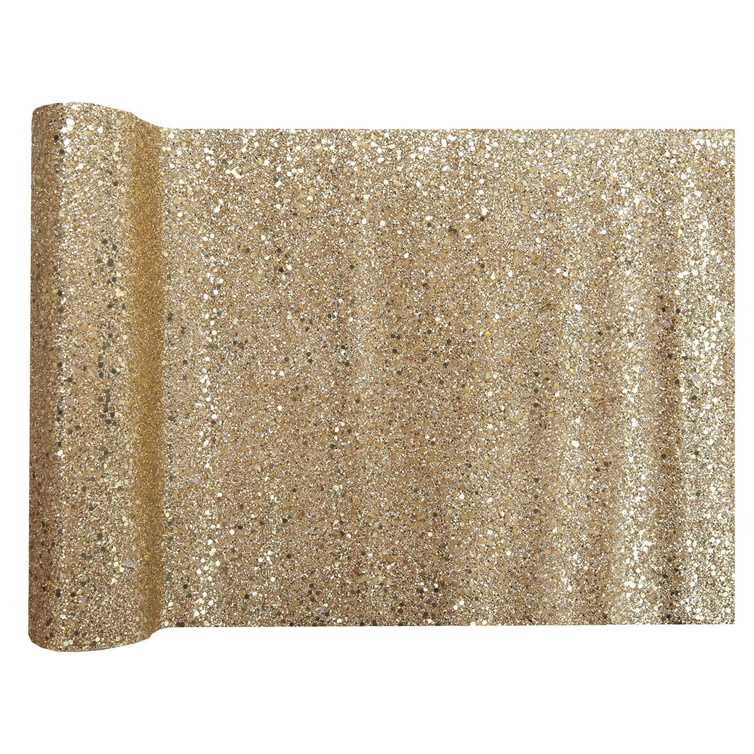 Santex Tafelloper Op Rol - Goud Glitter - 28 X 300 Cm - Polyester - Feesttafelkleden