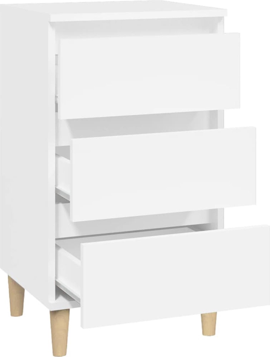 Vidaxl Nachtkastje 40x35x70 Cm Bewerkt Hout Wit