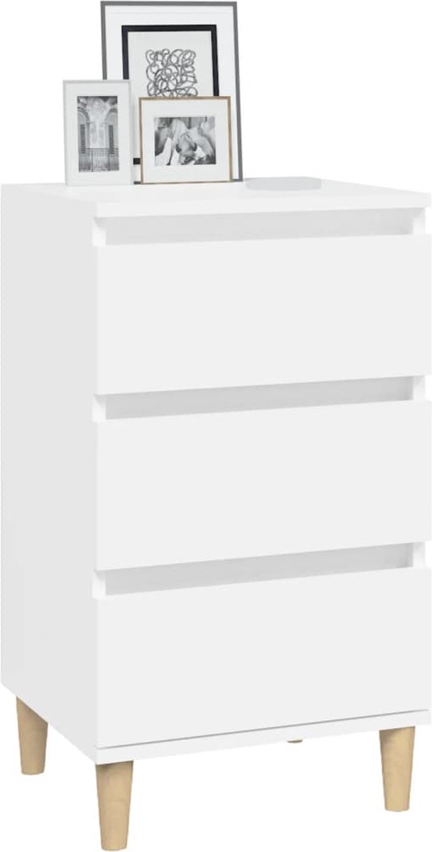 Vidaxl Nachtkastje 40x35x70 Cm Bewerkt Hout Wit