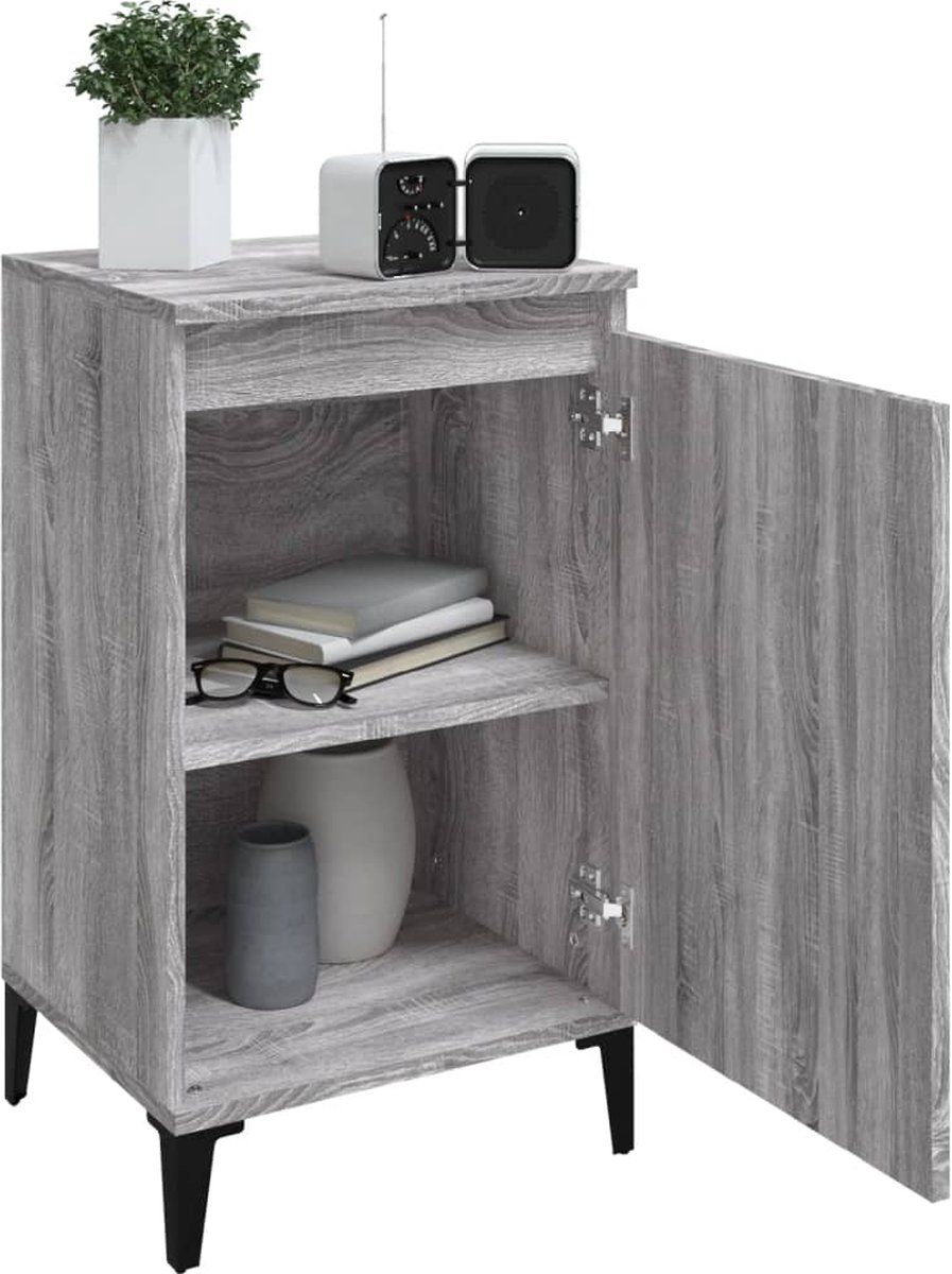 Vidaxl Nachtkastjes 2 St 40x35x70 Cm Bewerkt Hout Sonoma Eiken - Grijs