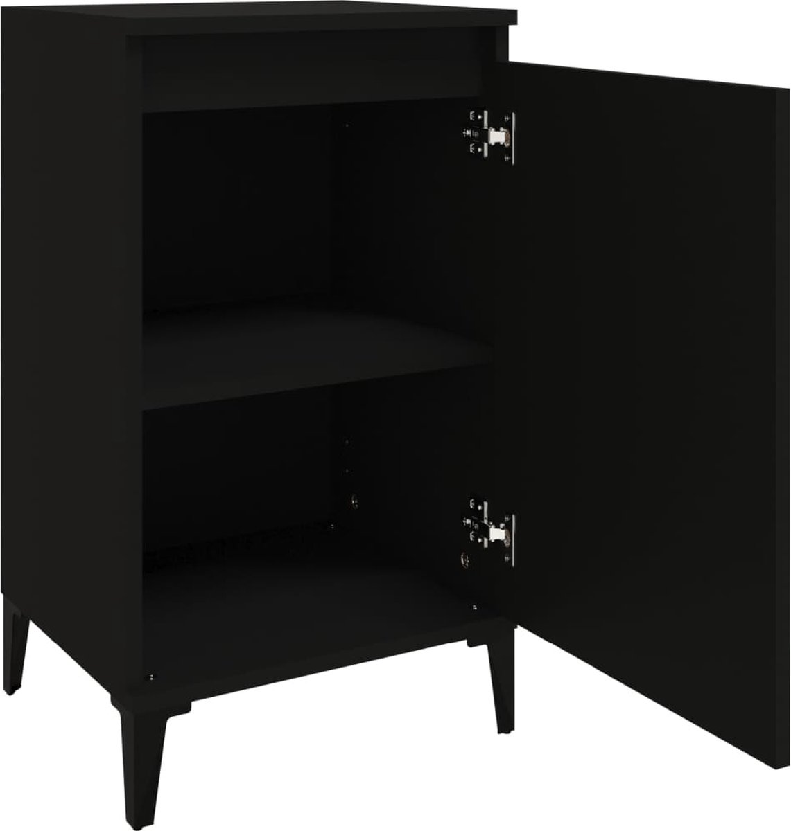 Vidaxl Nachtkastje 40x35x70 Cm Bewerkt Hout - Zwart