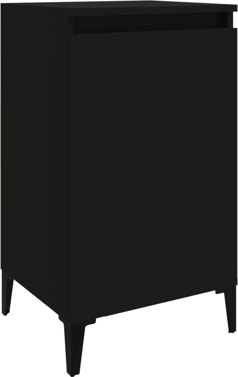 Vidaxl Nachtkastje 40x35x70 Cm Bewerkt Hout - Zwart