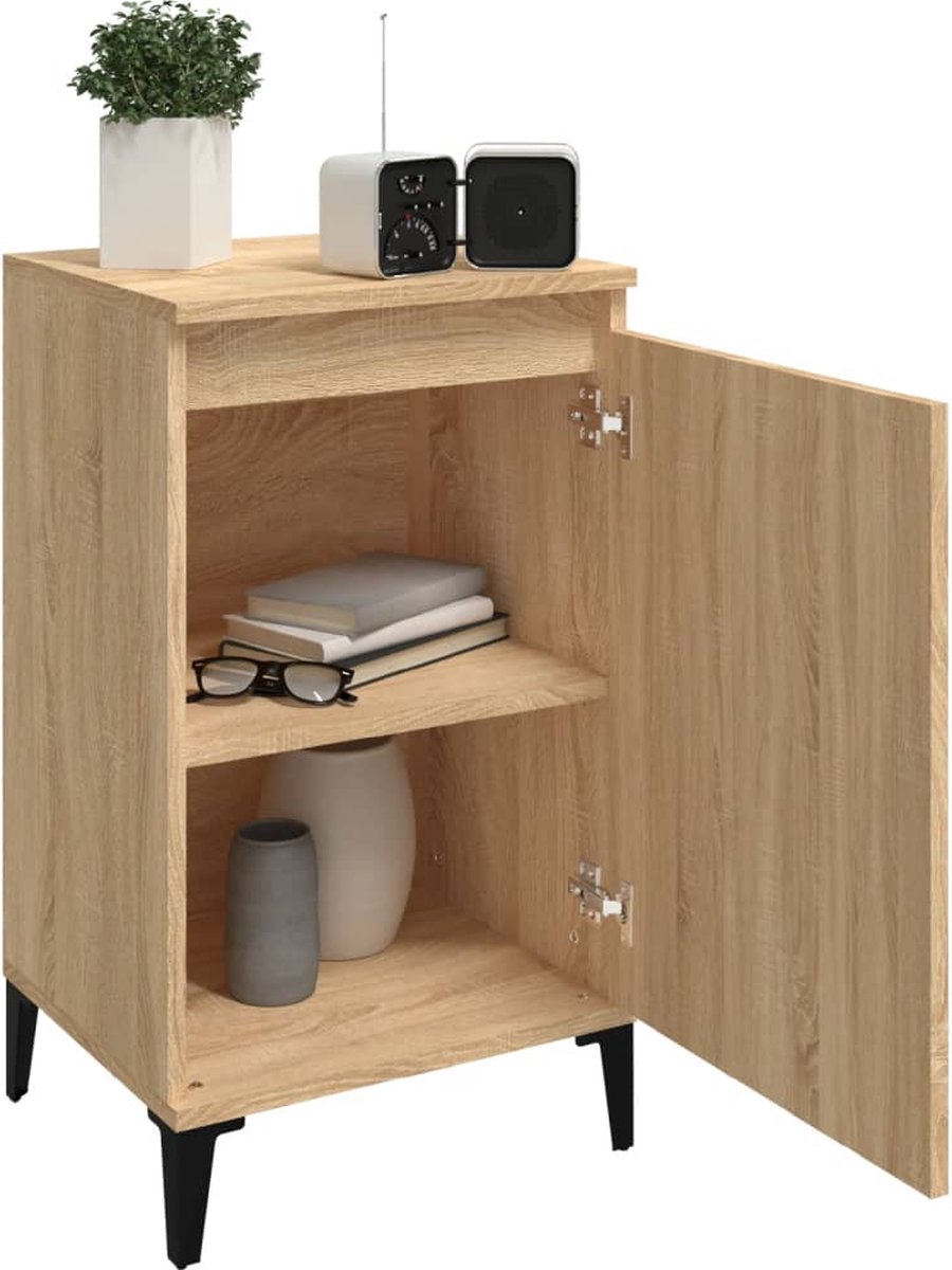 Vidaxl Nachtkastje 40x35x70 Cm Bewerkt Hout Sonoma Eikenkleurig - Bruin