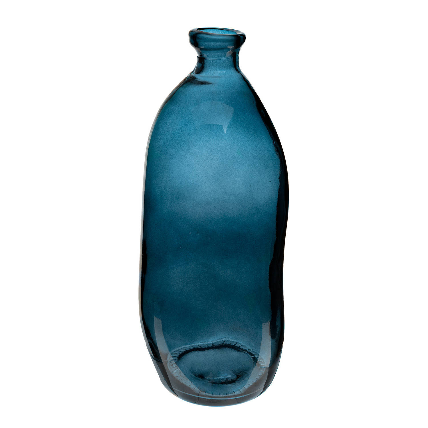 Atmosphera Bloemenvaas Organische Fles Vorm Transparant - Glas - H51 X D23 Cm - Vazen - Blauw