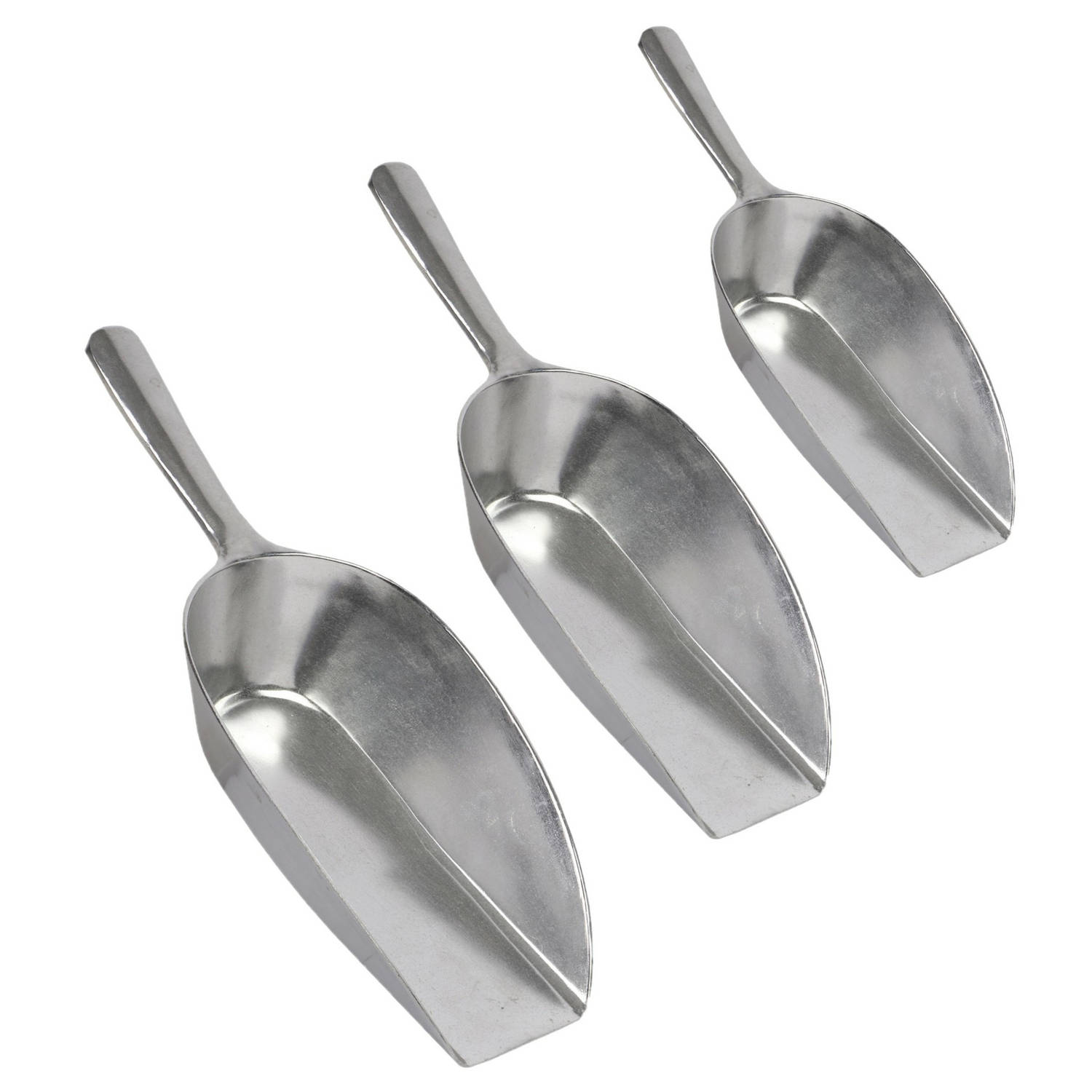 Talen Tools Multifunctionele Toepasbare Scheppen Set Van 2x Zilver Roestvrij Staal 21/18 Cm - Multischeppen - Silver