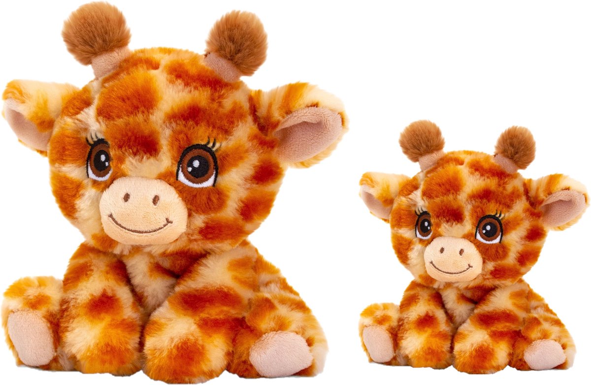Keel Toys - Pluche Knuffel Dieren Set 2x Giraffes 16 En 25 Cm - Knuffeldier