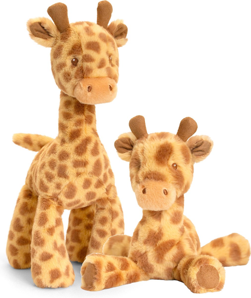 Keel Toys Pluche Knuffel Dieren Giraffes Familie Setje 14 En 25 Cm - Knuffeldier