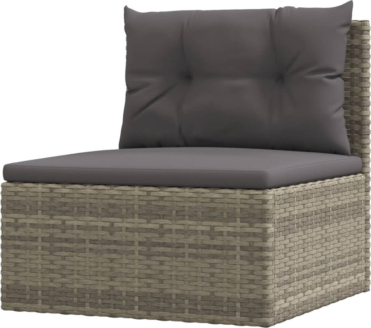 Vidaxl 6-delige Loungeset Met Kussens Poly Rattan - Grijs