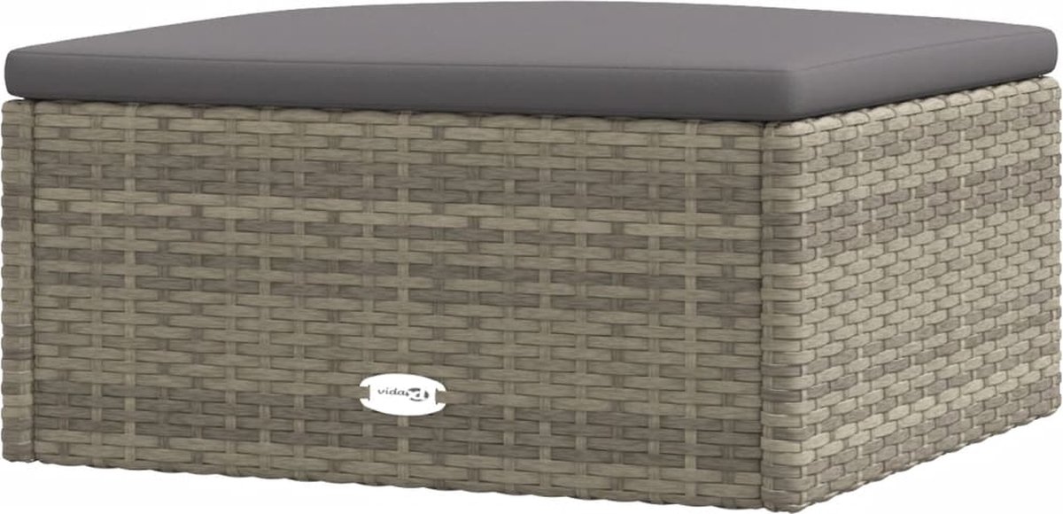 Vidaxl 6-delige Loungeset Met Kussens Poly Rattan - Grijs