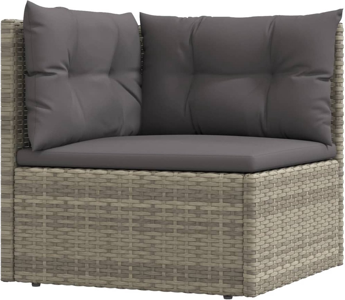 Vidaxl 6-delige Loungeset Met Kussens Poly Rattan - Grijs