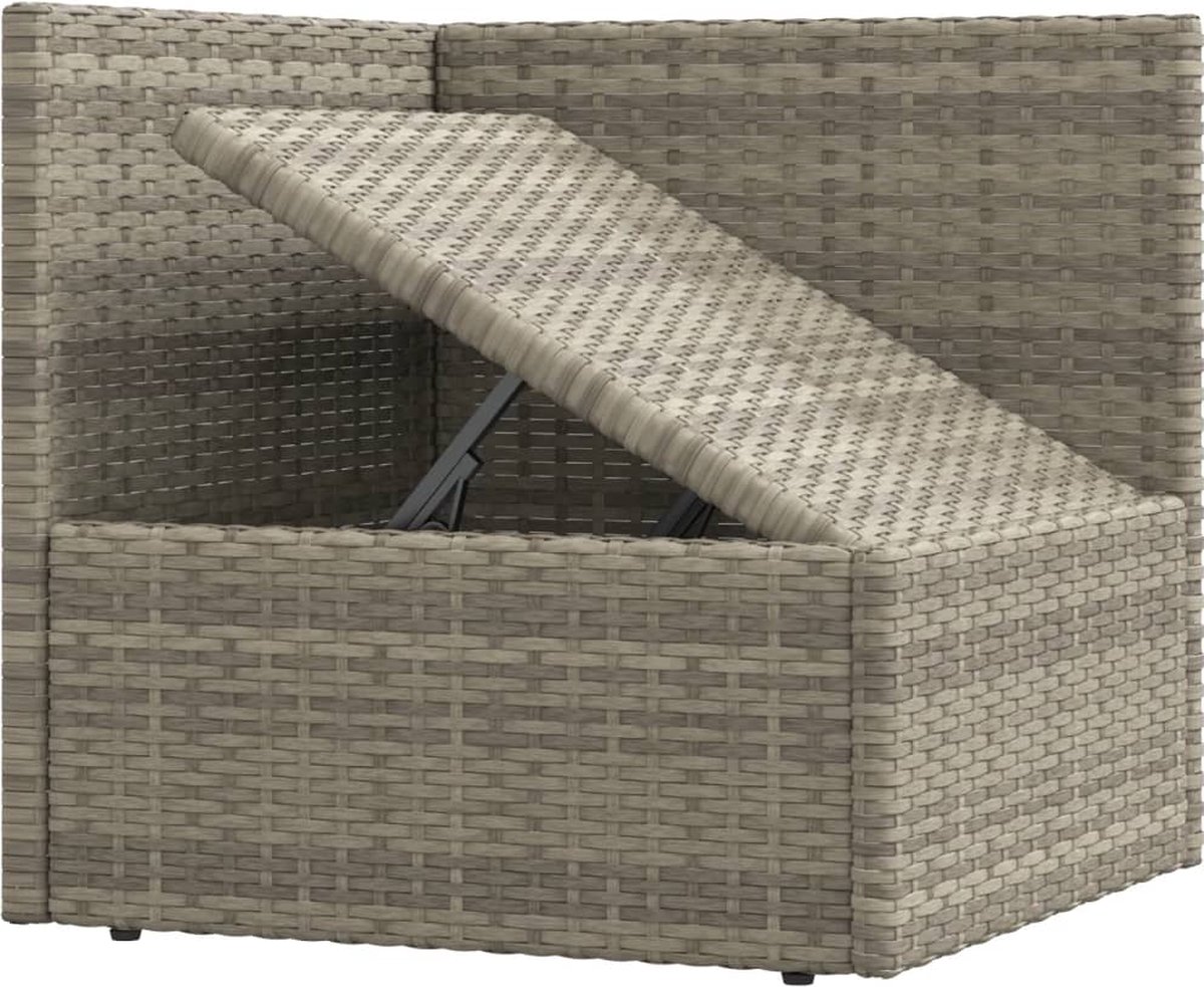 Vidaxl 6-delige Loungeset Met Kussens Poly Rattan - Grijs