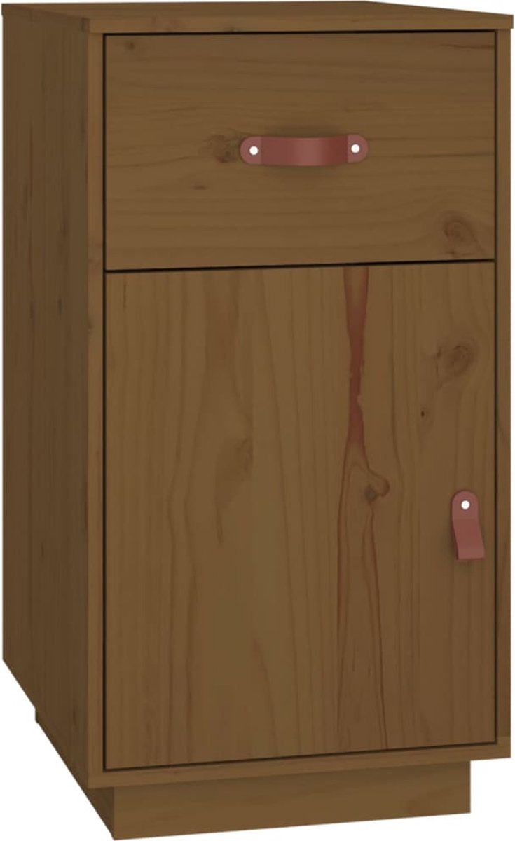 Vidaxl Bureau Met Kastjes 135x50x75 Cm Massief Grenenhout Honing - Bruin