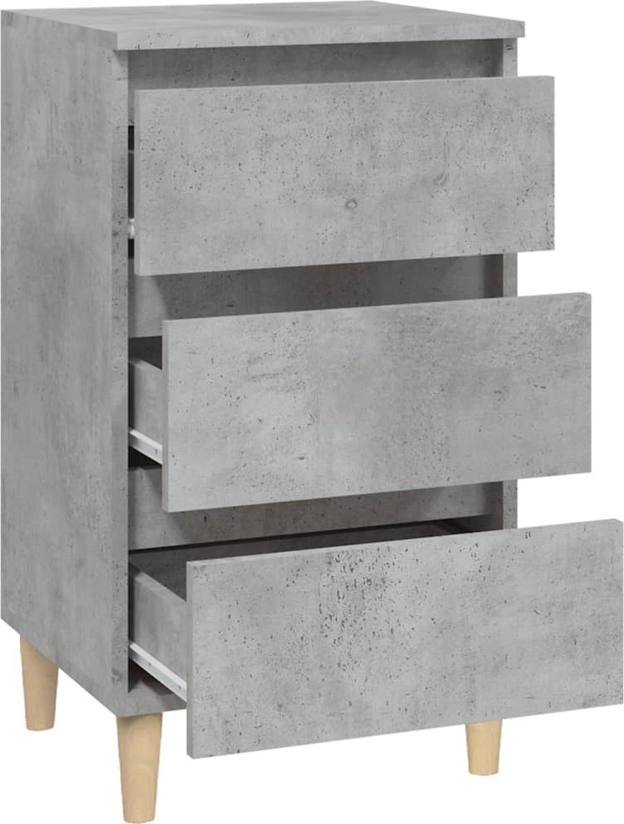 Vidaxl Nachtkastje 40x35x70 Cm Bewerkt Hout Beton - Grijs