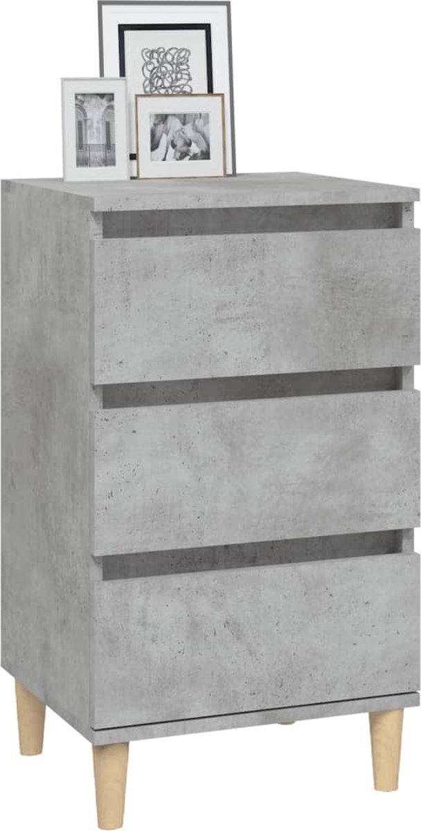 Vidaxl Nachtkastje 40x35x70 Cm Bewerkt Hout Beton - Grijs