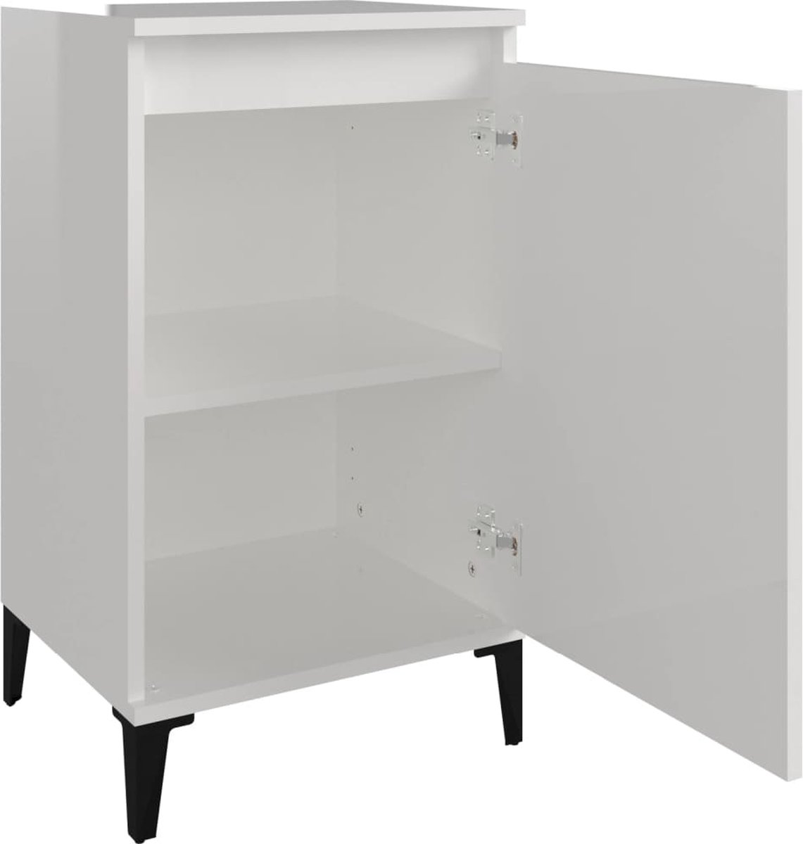 Vidaxl Nachtkastjes 2 St 40x35x70 Cm Bewerkt Hout Hoogglans Wit