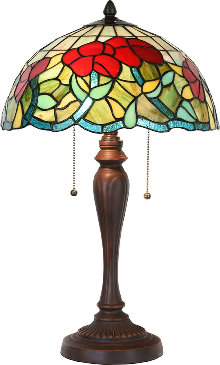 HAES deco - Tiffany Tafellamp Ø 35x58 Cm Fitting E27 / Lamp Max 2x60w