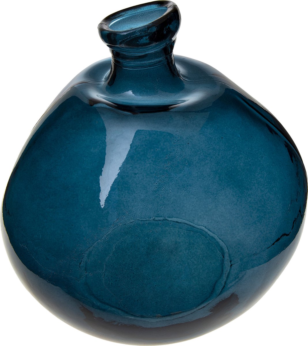 Atmosphera Bloemenvaas Organische Bol Fles Vorm Transparant - Glas - H33 X D32 Cm - Vazen - Azul