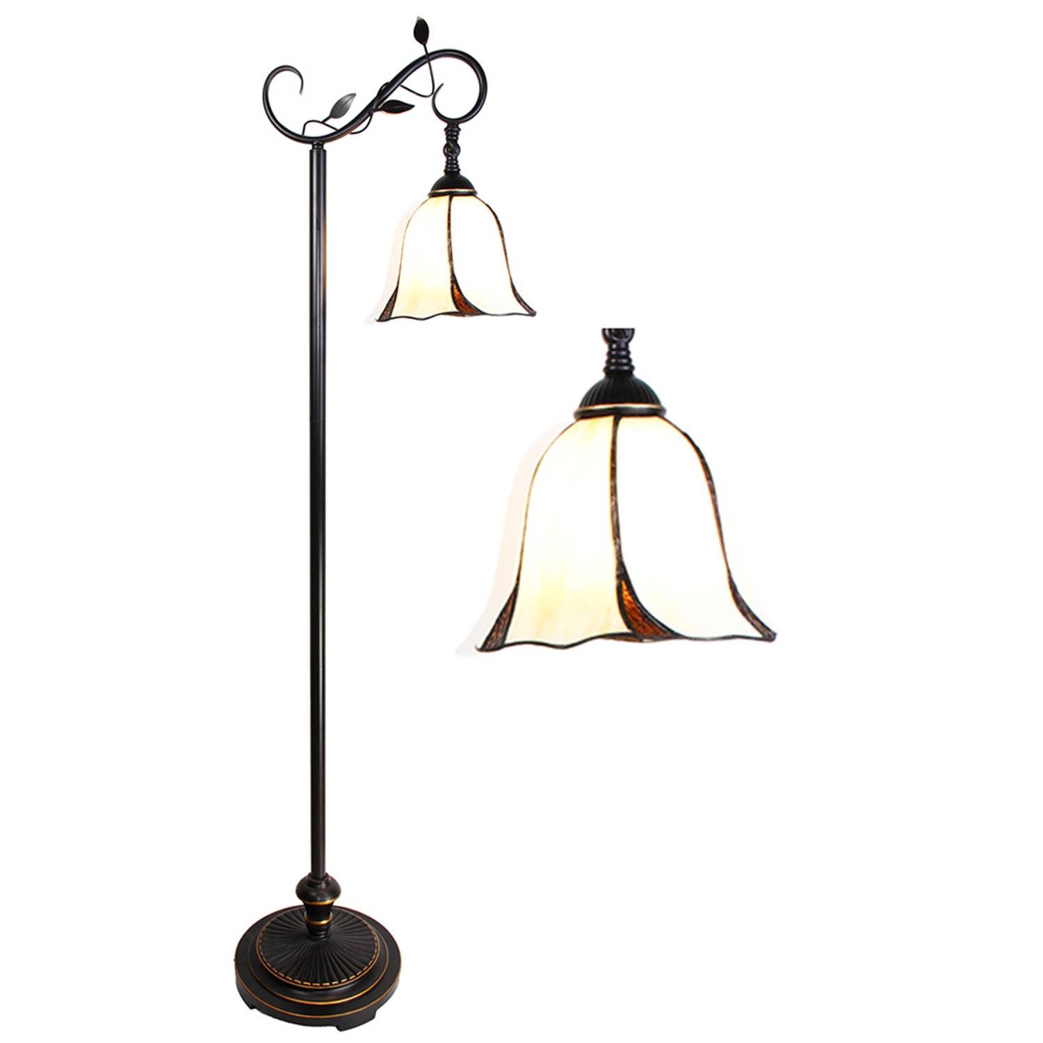 HAES deco - Tiffany Vloerlamp Bruin 36x25x152 Cm E27/max 1x60w