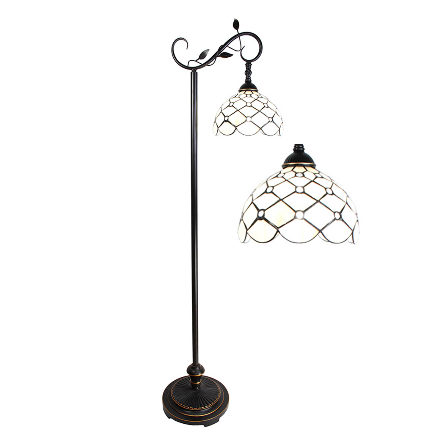 HAES deco - Tiffany Vloerlamp Bruin 36x25x152 Cm E27/max 1x60w