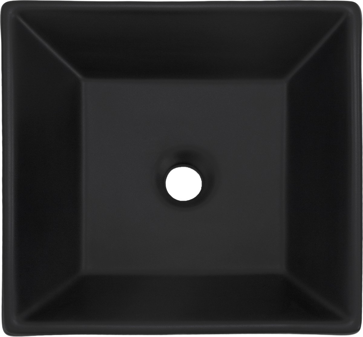 Wastafel Vierkante Vorm 41x41x12 Cm Keramisch Ml-design - Zwart