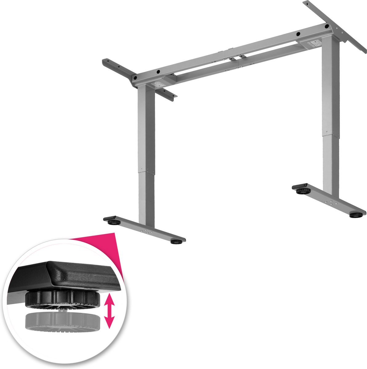Tectake - Elektrisch Zit Sta Bureau - Verstelbaar Tafelframe Melville 404312 - Grijs