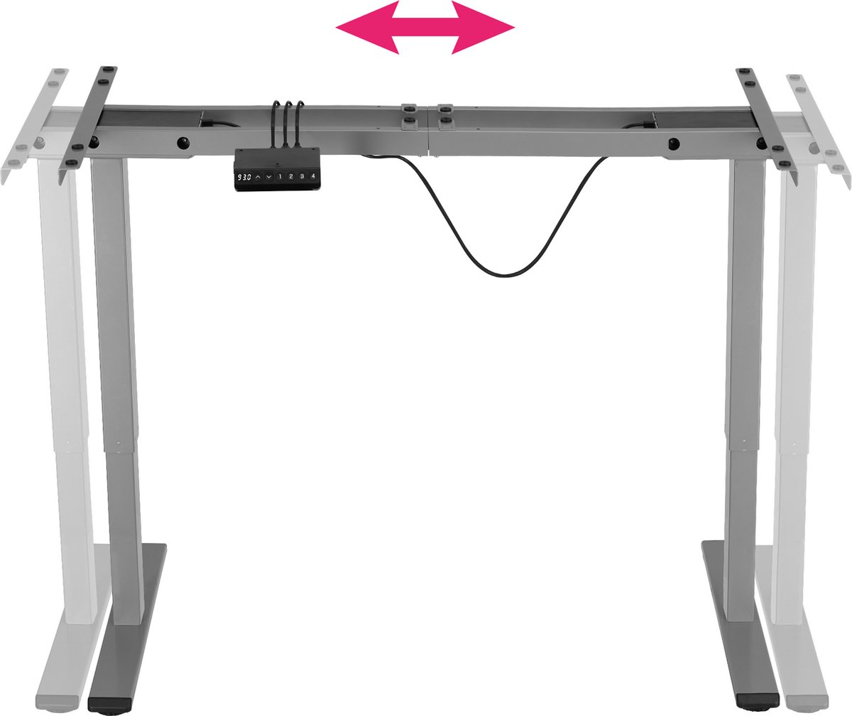 Tectake - Elektrisch Zit Sta Bureau - Verstelbaar Tafelframe Melville 404312 - Grijs