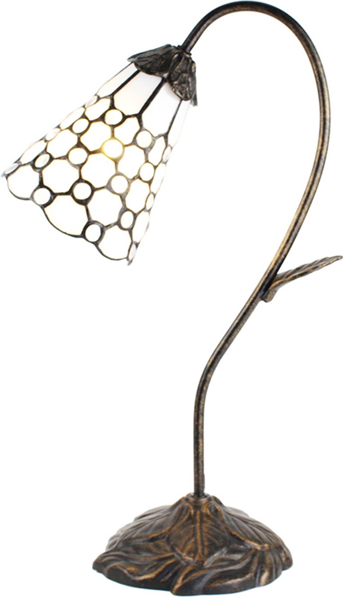 HAES deco - Tiffany Tafellamp Bruin 30x17x48 Cm Fitting E14 / Lamp Max 1x25w