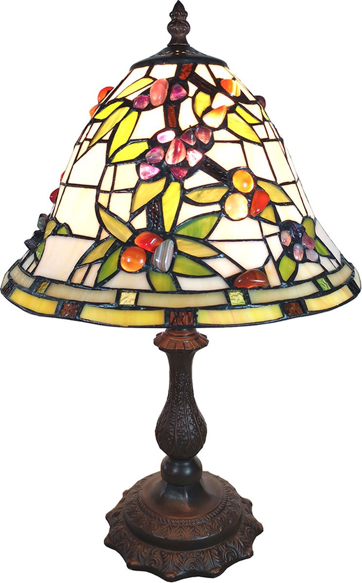 HAES deco - Tiffany Tafellamp Meerkleurig Ø 31x47 Cm Fitting E27 / Lamp Max 1x60w