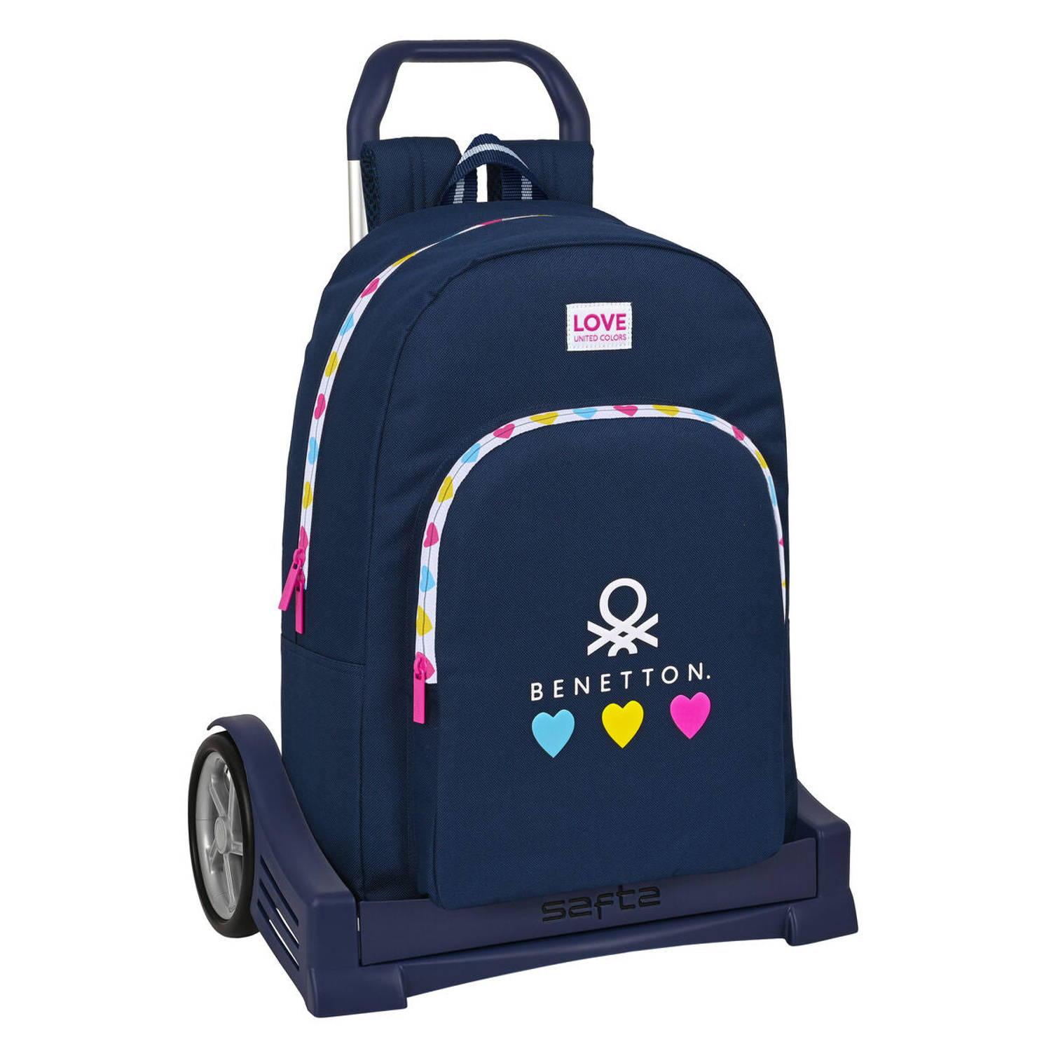 Benetton Schoolrugzak Met Wielen Love Marine (30 X 46 X 14 Cm) - Blauw