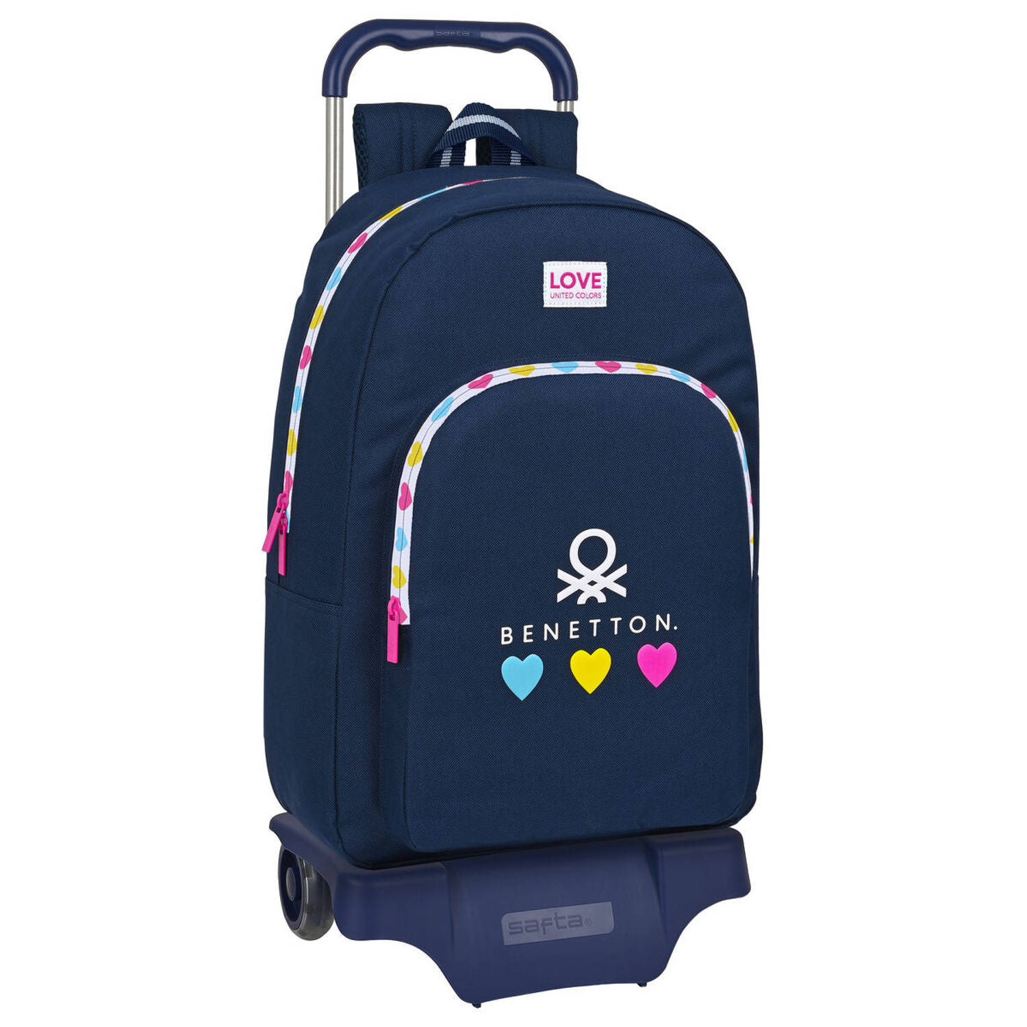 Benetton Schoolrugzak Met Wielen Love Marine (30 X 46 X 14 Cm) - Blauw