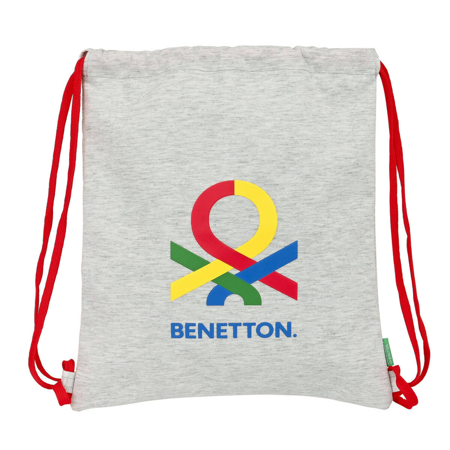 Benetton Rugtas Met Koordjes Pop (35 X 40 X 1 Cm) - Grijs