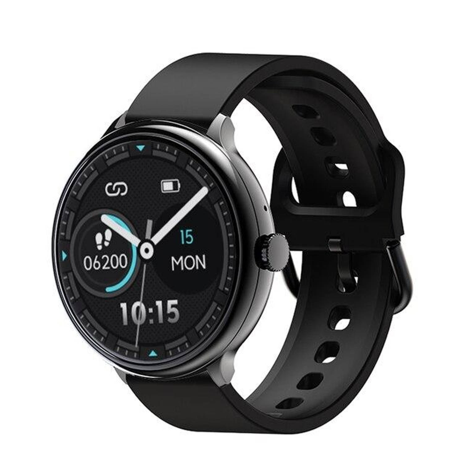 Adwear Swk50 Smartwatch - Sierraad Om Je Pols - Met Extra Wit Bandje - Zwart