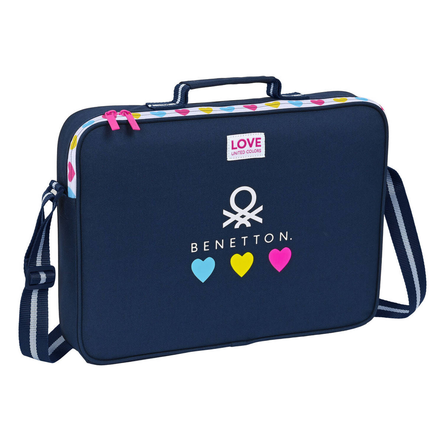 Benetton Schooltas Love Marine (38 X 28 X 6 Cm) - Blauw