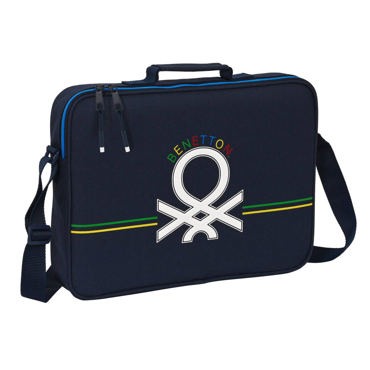 Benetton Schooltas Sixties Marine (38 X 28 X 6 Cm) - Blauw