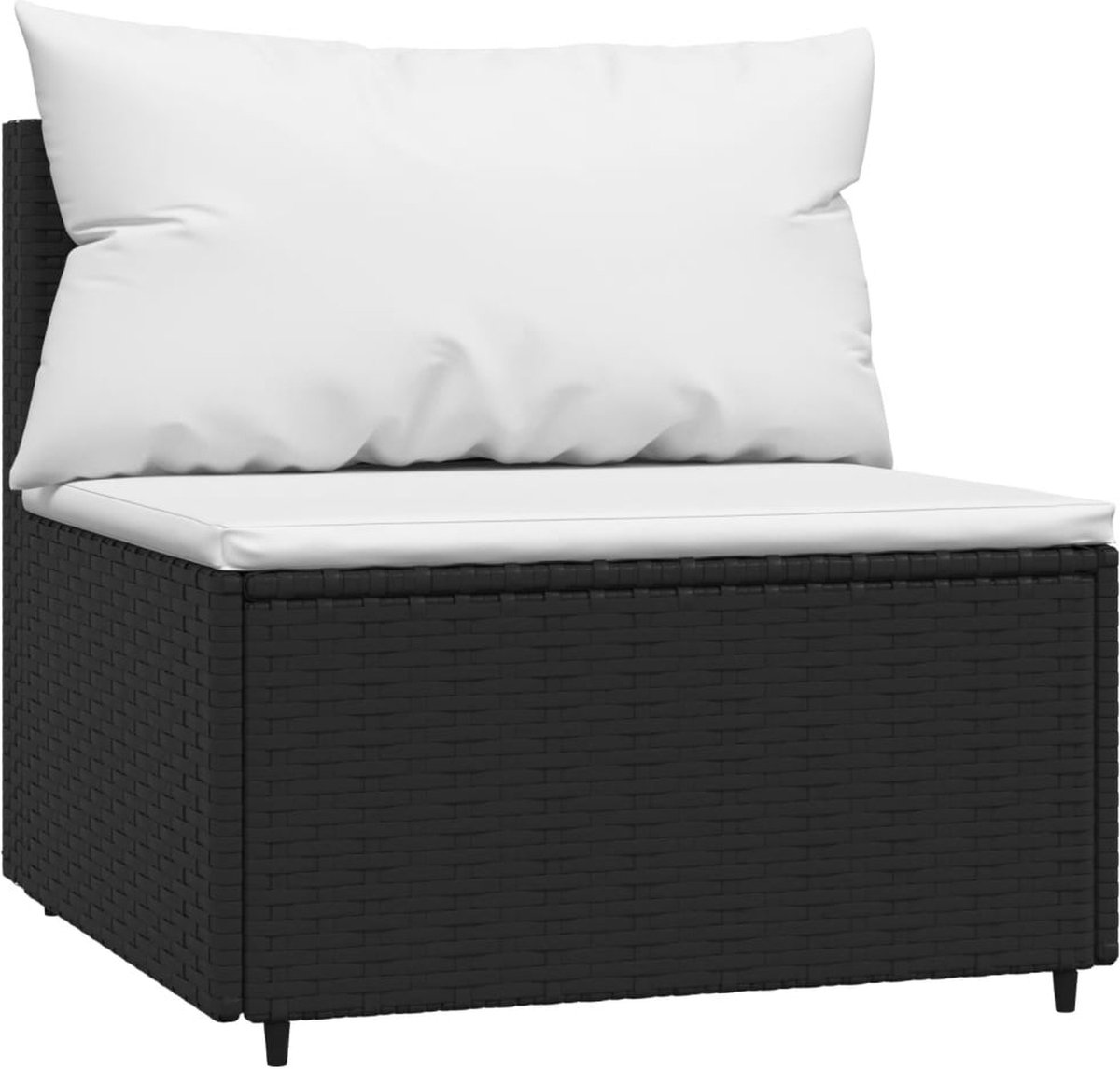 Vidaxl 4-delige Loungeset Met Kussens Poly Rattan - Zwart