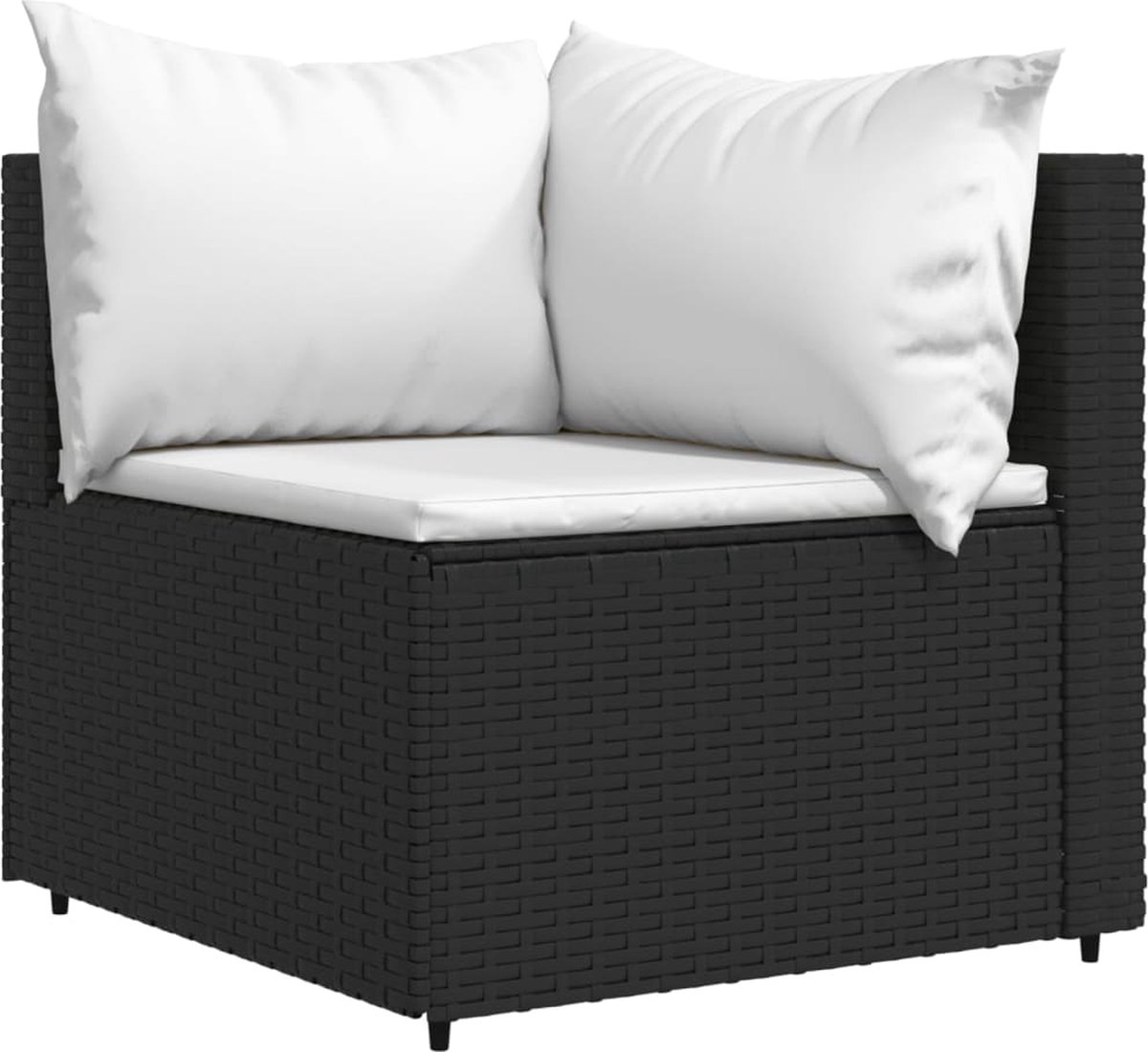 Vidaxl 4-delige Loungeset Met Kussens Poly Rattan - Zwart