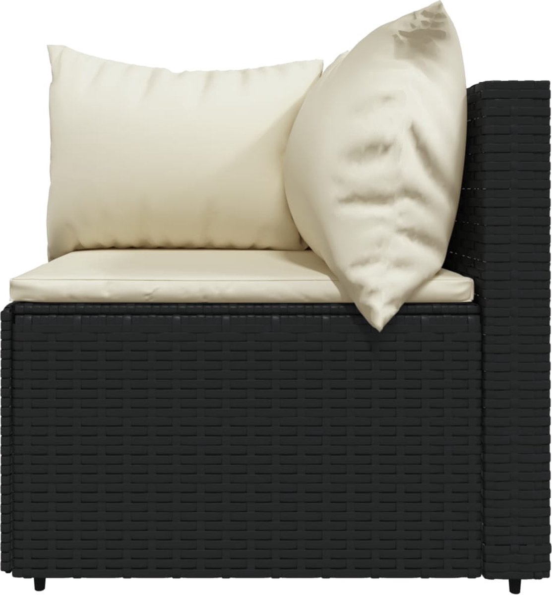 Vidaxl 4-delige Loungeset Met Kussens Poly Rattan - Zwart