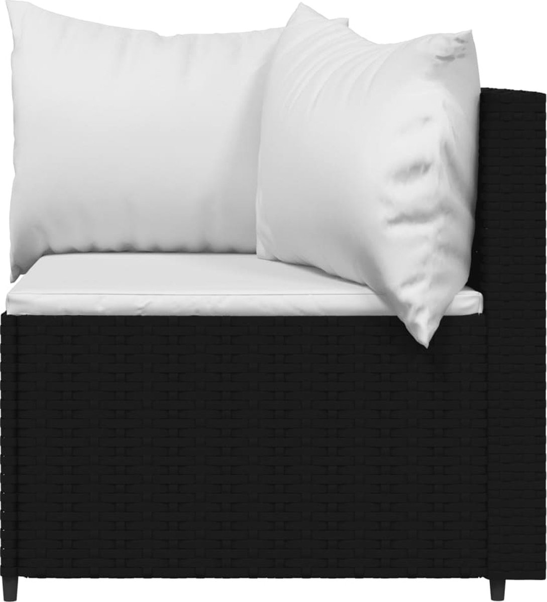 Vidaxl Tuinhoekbanken Met Kussens 2 St Poly Rattan - Zwart