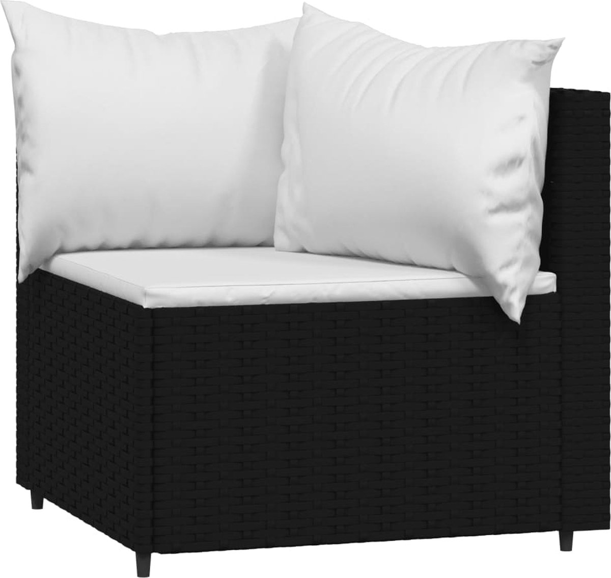 Vidaxl Tuinhoekbanken Met Kussens 2 St Poly Rattan - Zwart