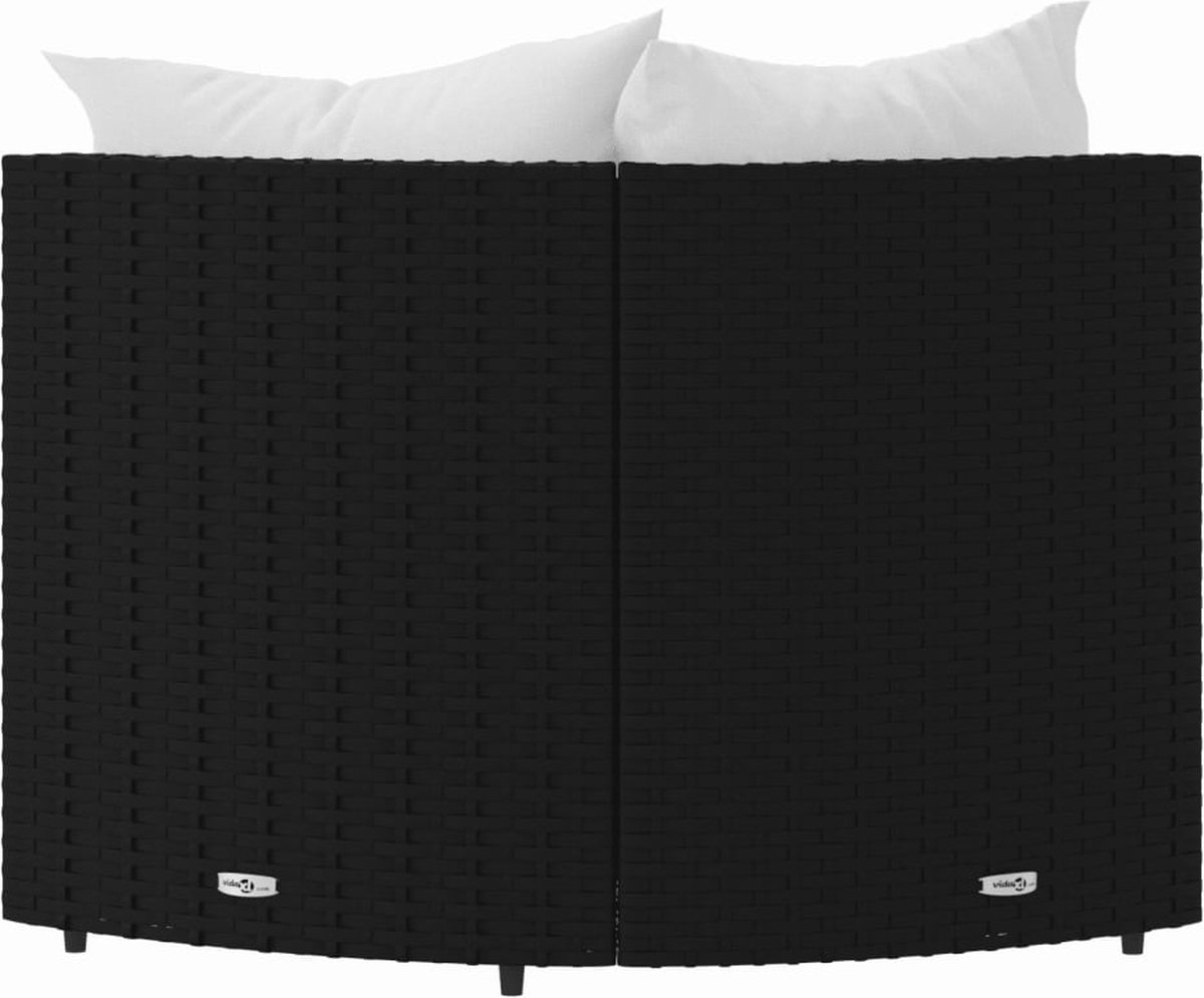 Vidaxl Tuinhoekbanken Met Kussens 2 St Poly Rattan - Zwart
