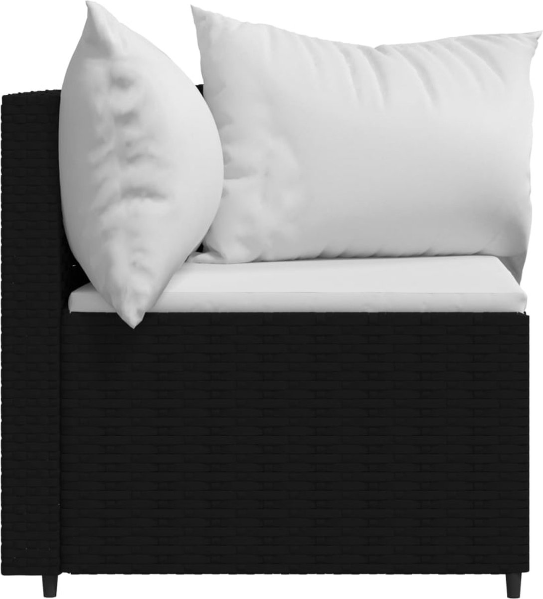 Vidaxl Tuinhoekbanken Met Kussens 2 St Poly Rattan - Zwart