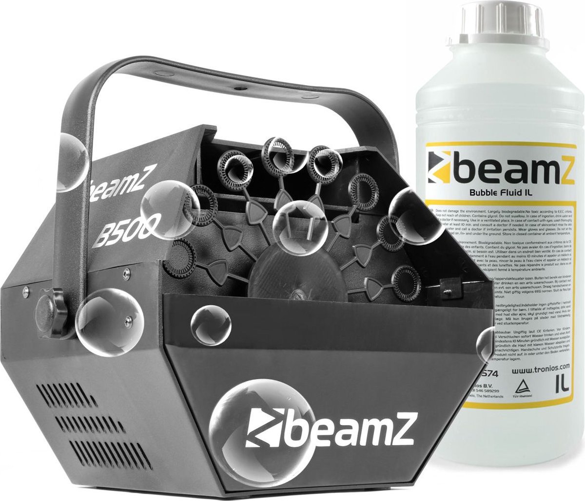 BEAMZ Bellenblaasmachine - B500 Bubble Machine Incl. 1 Liter Bellenblaasvloeistof