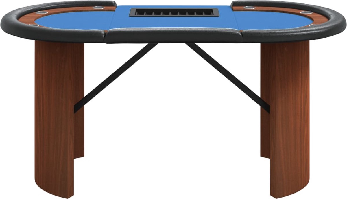Vidaxl Pokertafel Voor 10 Spelers Met Fichebak 160x80x75 Cm - Blauw